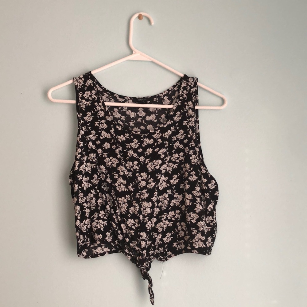 forever21 black tie shirt